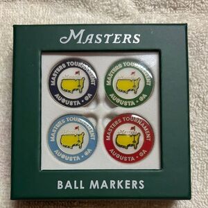 Masters Tournament Ball Markers Set - Green, Blue, Red, White